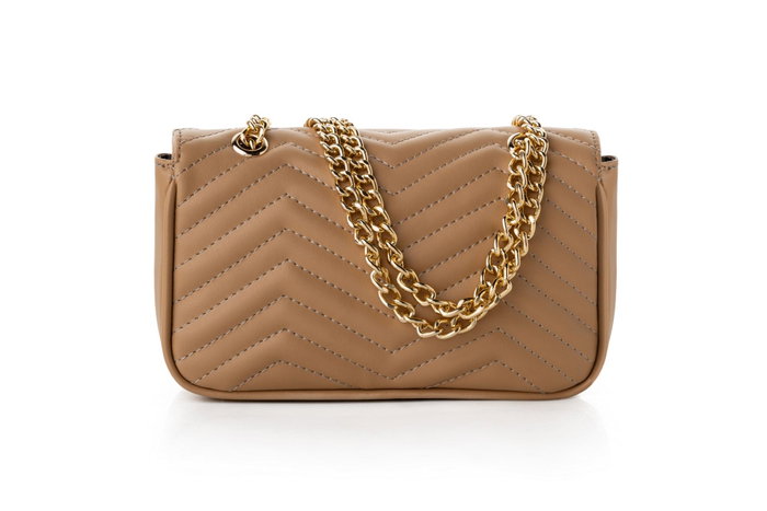 Vince Camuto Bolso Bandolera Camel Piel de Polivinilo Elegante y Funcional 23x7x15 cm
